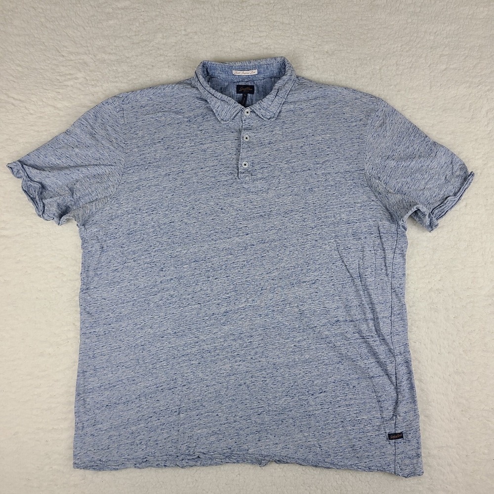 Goodman Brand Polo‎ Shirt Mens XL Blue Heathered Cotton Performance Short Sleeve